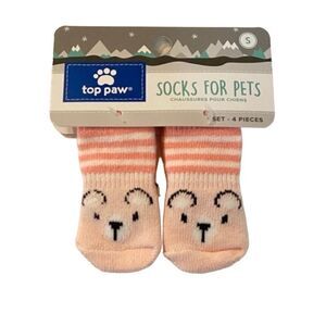 Top Paw NWT Small Pink/White Bear Socks